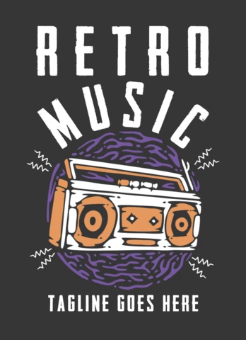 Modello di design t-shirt vintage retrò radiofonico