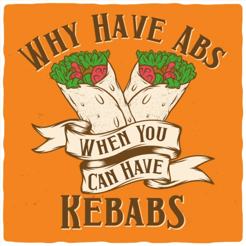 Wrap Kebab Lovers T-shirt Design Template