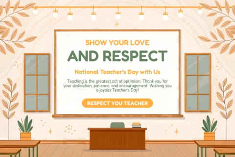 Editable Classroom Design Template for National Teacher's Day Celebration