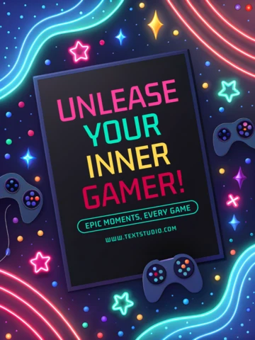 Conception de modèle de joueur néon coloré pour des flyers d'événements Twitch
