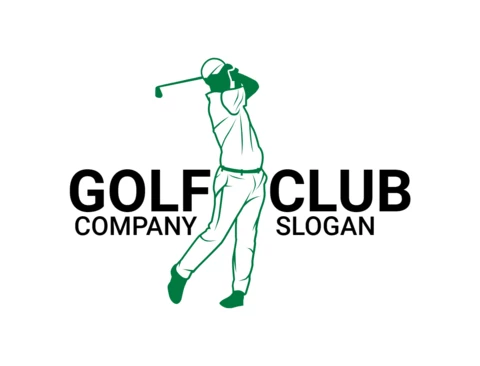 Modelo de design de logotipo de clube de golfe
