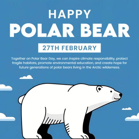 Modèle de conception de célébration de la journée de l'ours polaire pour des affiches