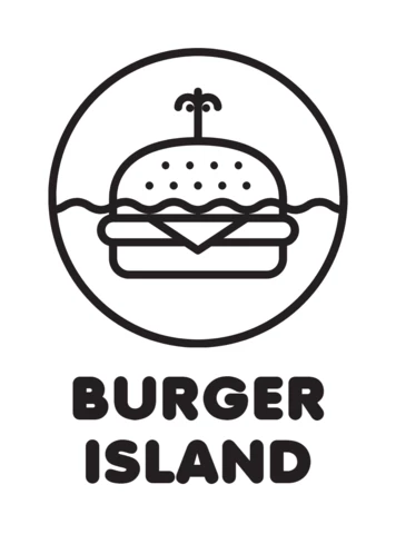 Burger Island Logo Design Template Black