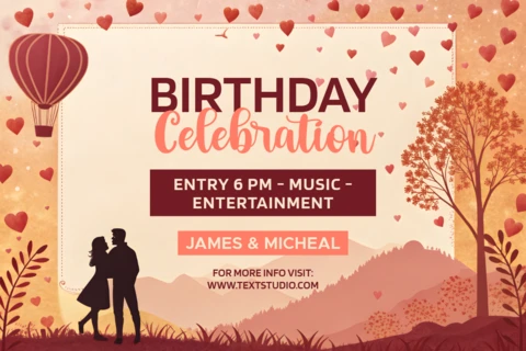 Romantic Birthday Celebration Template - Elegant Design for Special Events