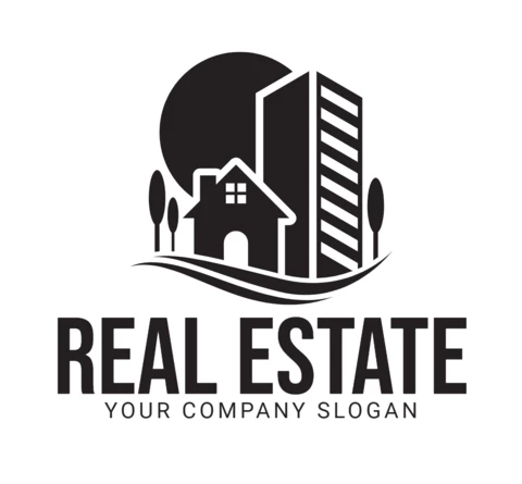 Plantilla de diseño de logotipo inmobiliario moderno