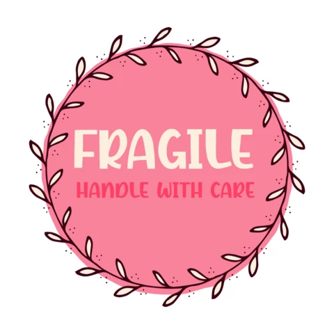 Small Business Fragile Handle With Care Badge Template Design
