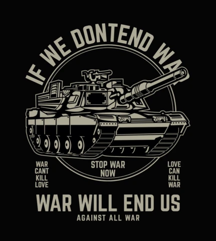 War With Tank T-shirt Design Template