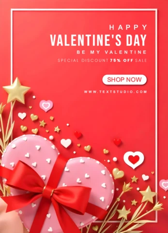 Valentine's Day Sale Brochure Template for Special Discounts