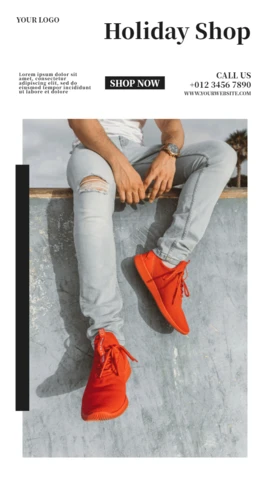 Holyday Shop Sneakers Instagram Story Post Design Template