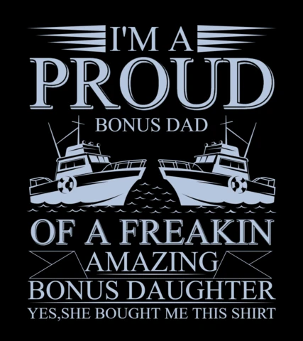 Marine-Themed Proud Bonus Dad Design for Fisherman Merch Template
