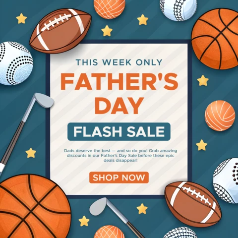 Sporty Father's Day Flash Sale Template Design for Sporty Daddys