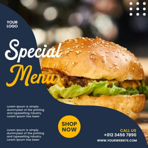 Special Menu Food Promotional Instagram Post Design Template