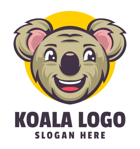 Cute Koala Logo Design Template