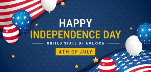 Independence Day Celebration Template with Balloons and Stars Design