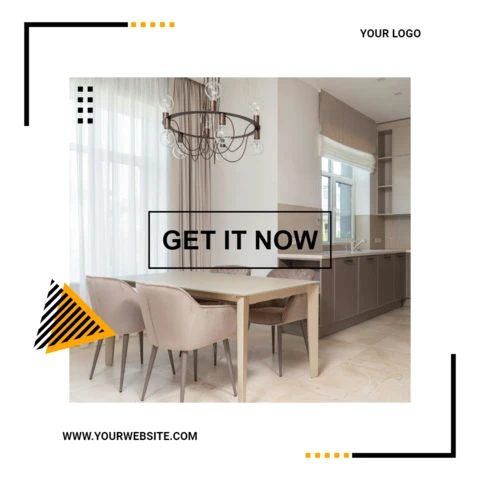 Elegant Light Frame Geometric Instagram Post Design Template