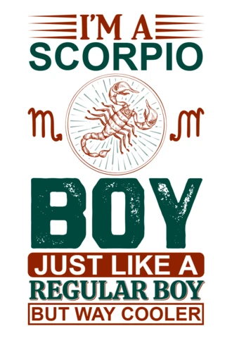 Cool Scorpio Boy Retro Design Template for Customizable Apparel