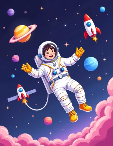 Kids Space Adventure Design Template for Fun Learning Activities