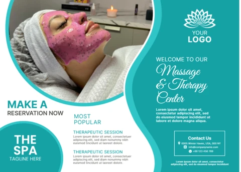 Therapeutic Spa Treatment Design Template for Wellness Brochure