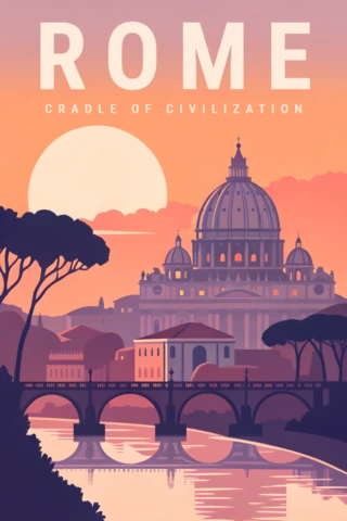 Rome vintage ontwerpsjabloon voor reisposters