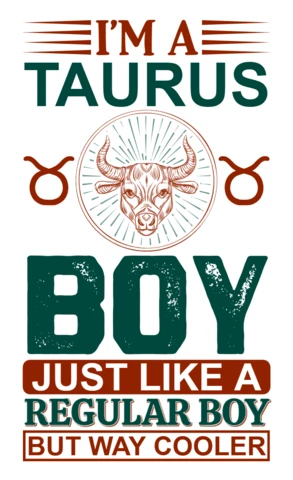 Taurus Boy Retro Typography Design Template