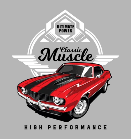 Classic Muscle Car T-Shirt Design Template