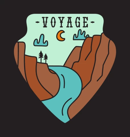 Camping Voyage Badge Template Design