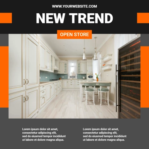 Modern Black And Orange Social Media Post Design Template