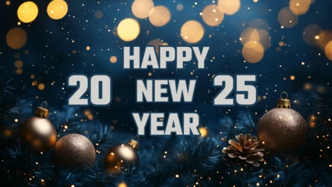 Golden Sparkle New Year Celebration Card Template