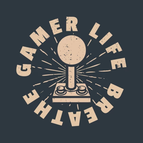 La vie du joueur respire avec la manette de jeu modèle de t-shirt
