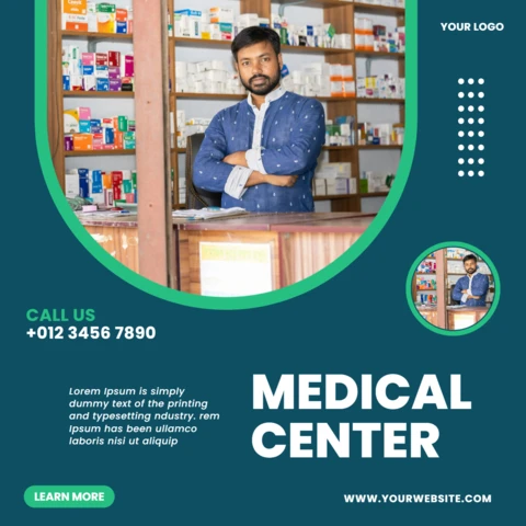 Hospital and Healthcare Advertising Social Media Post Design Template