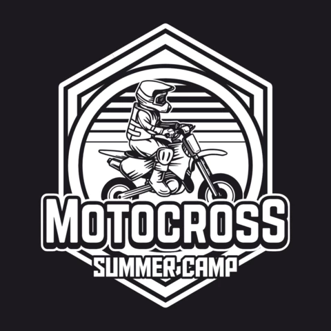 Motocross Summer Camp Logo Design Template