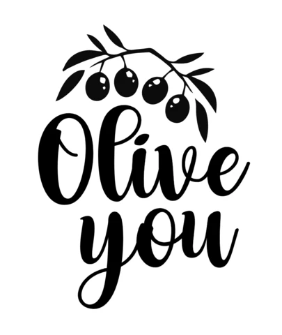 Olive You Kitchen Joke T-Shirt Design Template
