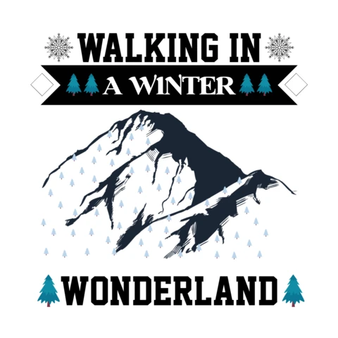 Walking In A Winter T-Shirt Design Template