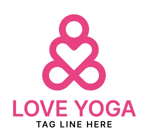 Love Yoga Logo Design Template