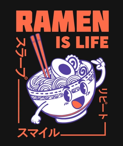 Le ramen est la vie, modèle de t-shirt pour les amateurs de bols de nouilles japonaises.