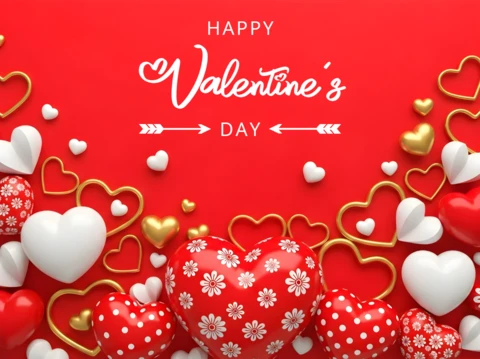 Plantilla de diseño de corazón para tarjetas de felicitación del Día de San Valentín