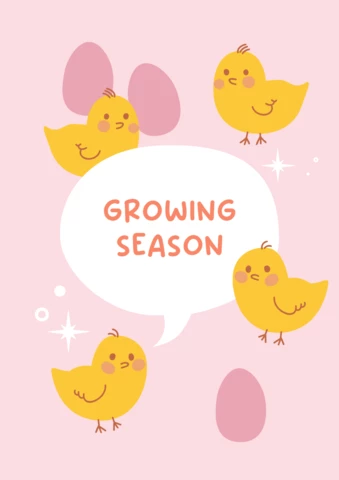 Poster imprimable de Pâques : poussins mignons en pleine croissance