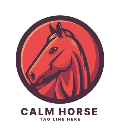 Modèle de logo pour le cheval calme