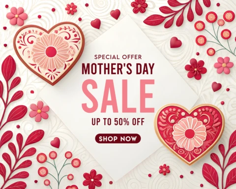 Floral Mother's Day Sale Design Template - Editable Promotional Graphics