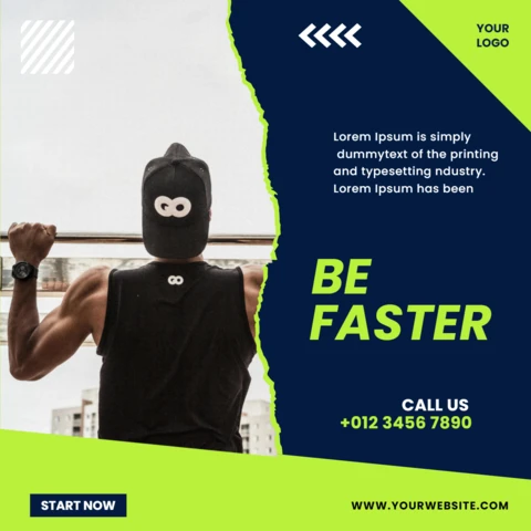 Scratch And Neon Green Promotional Social Media Design Template