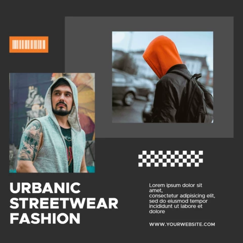 Streetwear Modern Collage Instagram Post Design Template