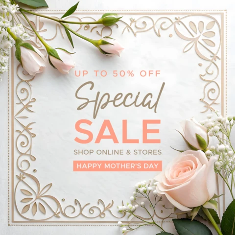 Elegant Floral Design Template for Mother's Day Sale Promotions