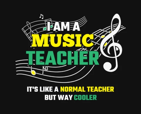 Ontwerpsjabloon t-shirt muziekleraar