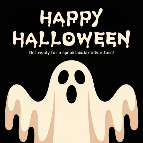 Straszny duch szablon projektu halloweenowego do festiwalowych ulotek
