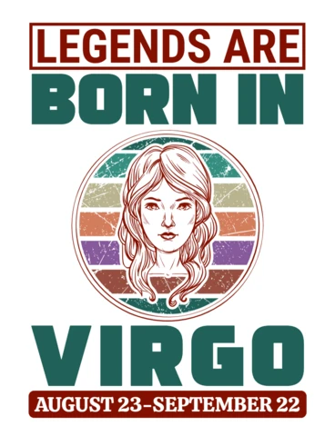 Modèle de design de style vintage pour la vierge : les légendes naissent en astrologie