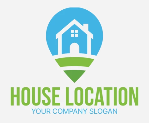 House Location Colorful Logo Design Template