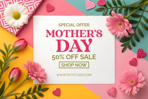 Modèle de vente pour la fête des mères - design floral vibrant pour les offres spéciales