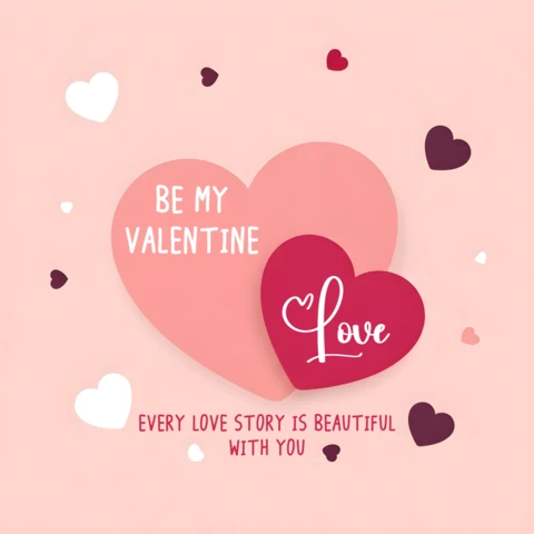 Modèle de design de cœur pour la Saint-Valentin pour cartes de vœux