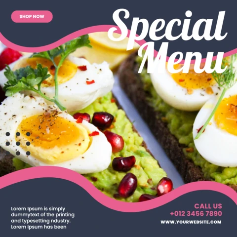 Auffällige wellenförmige Werbung Social Media Post Design Vorlage
