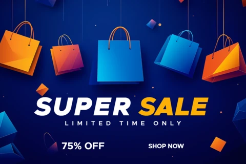Super Sale Editable Template Design for Limited Time Offer Shopping
